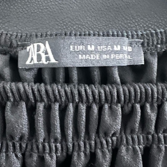 Zara Black Strapless Smocked Peplum Top | Bandeau Tiered Ruffle Tube Top | Med - Picture 4 of 5